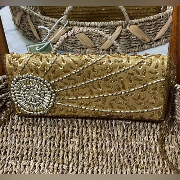 Vintage, Evening bag ,gold, silver fully embellished ,beaded, stunning,unique - Picture 7 of 7